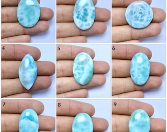 Awesome Larimar Cabochons, Natural Blue Larimar Cabochon, Flat Back Larimar Gemstone, Mix Shape Loose Gemstone, Use For Making Jewelry