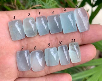 Lite Blue Aquamarine, schöner Aquamarin Cabochon Edelstein, Kissenform Loser Edelstein Cabochon, Einzigartiger Cab Edelstein, Verwenden Sie eine Ringgröße