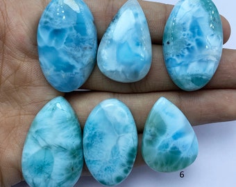 Grote Larimar Cabochon Edelsteen, Natuurlijke Larimar Dominicaanse Republiek Edelsteen, Unieke Larimar Edelsteen, Mooie Blauwe Kleur Edelsteen Cabochon