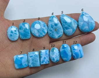 Cabochão de Larimar AAA, Gema Azul Natural Solta, República Dominicana