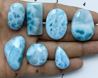 Cabujón de larimar dominicano natural, piedra preciosa suelta hecha a mano