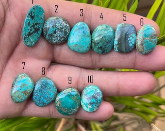 Natural Tibetan Turquoise Cabochon , Mix Shape Blue Turquoise Tiny Flat Back Genuine Turquoise Cabochons For Jewelry Making