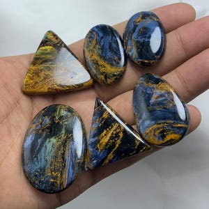 Utmärkt Pietersit Cabochon Ädelsten av högsta kvalitet, Naturlig Pietersit Ädelsten, Cabochon av blandade former, Ädelsten Pietersit, För Smycken bild 8