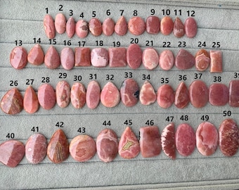 Pink Rhodochrosite Cabochon Gemstone, Mix Shape Flat Back Cabochon Gemstone, Natural Rhodochrosite Loose Gemstone, Use for Making Jewelry