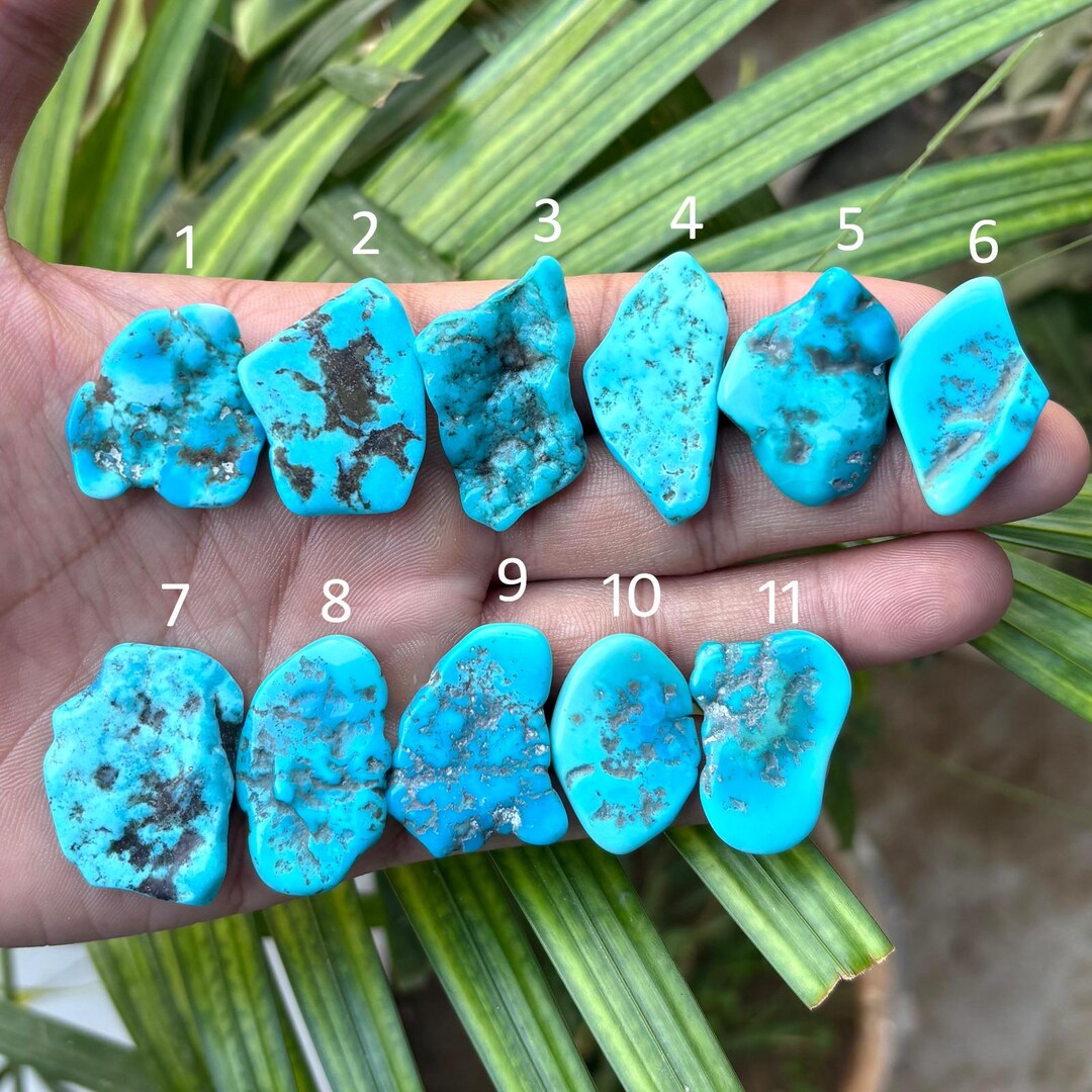 Sky Blue Natural Arizona Turquoise Slice Stones, Raw Turquoise, Loose ...