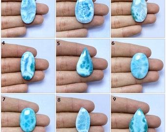 Amazing Quality Larimar Gemstone, Larimar Cabochon Loose Gemstone, Natural Larimar Cabochon, Flat Back Larimar Cabochon, Use For Jewelry