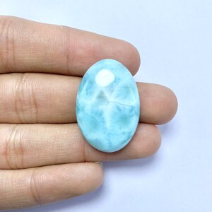 Natural Larimar Cabochon Gemstone, Blue Larimar Loose Gemstone, Handmade Cabochon Palam Flat Back Gemstone, Use For Making Jewelry 29x20x6 MM 6.80 GM