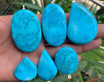 Naturlig turkos cabochon ädelsten, slät turkos cabochon, lös ädelsten, platt baksida ädelsten, blandad turkos för smyckestillverkning