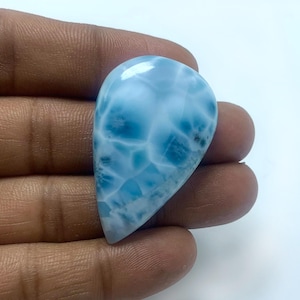 AAA+++ Premium Quality Pear Shape Larimar Cabochon Dominican Republic Natural Dark Blue Larimar Cabochon Gemstone Larimar Cabochon Gemstone