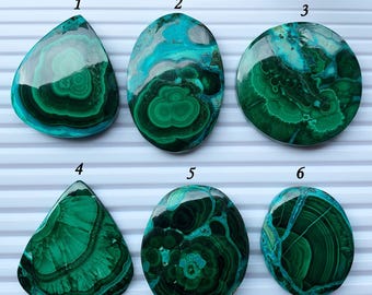 Natural Chrysocolla Malachite Cabochon, Green Sky Blue Gemstone