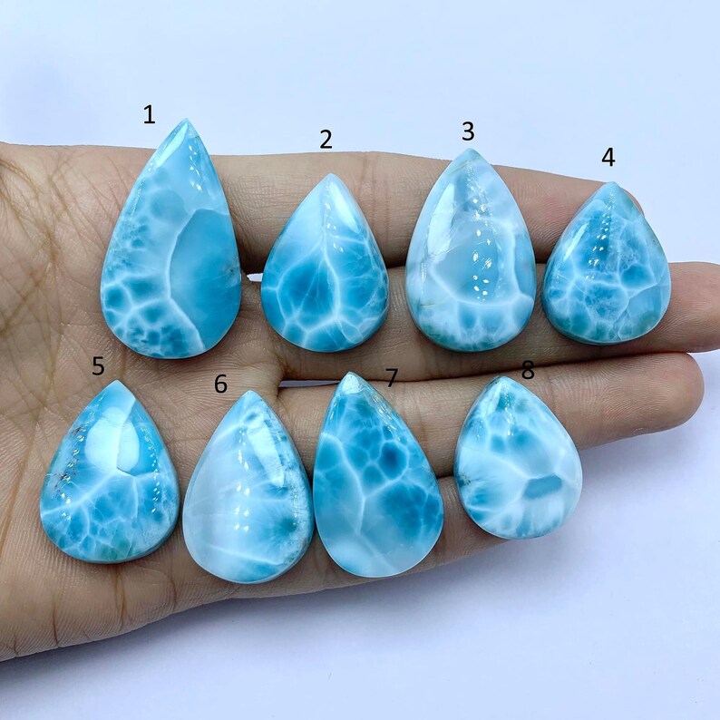 AAA Top Quality Cabochon, Beautiful Larimar Cabochon Big Larimar Cabochon Blue Larimar Gemstone, Dominican Republic Larimar Loose Gemstone zdjęcie 1