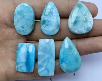 Natural Larimar Cabochon, Larimar Cabochon Gemstone, Blue Color Larimar Cabochon, Dominican Republic Larimar Loose Gemstone Use For Jewelry