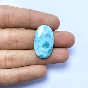 Natürlicher Larimar Cabochon loser Edelstein, AAA-Qualitäts-Mix-Form-Stein, flache Rückseite Larimar Cabochon für die Herstellung von Schmuck Großhandel Edelstein 26x15x5 MM 3.75 GM