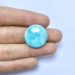 Natural Larimar Cabochon Gemstone, Blue Larimar Loose Gemstone, Handmade Cabochon Palam Flat Back Gemstone, Use For Making Jewelry 22x22x5 MM 4.80 GM