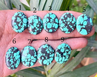 Tibetan Turquoise Cabochon, Natural Oval Gemstone, Jewelry Making
