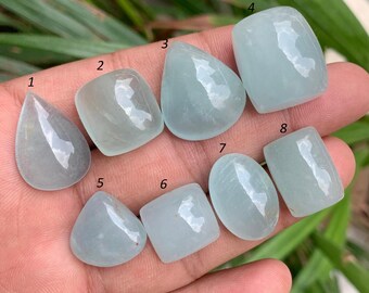 Schöner Aquamarin Cabochon, natürlicher blauer Aquamarin, Cabochon Edelstein, Mix Form, loser Cabochon, einzigartiger Edelstein, für Schmuck verwenden