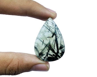 Handgjord grön prehnit cabochon | Lös ädelsten, smyckestillverkning