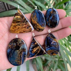 Utmärkt Pietersit Cabochon Ädelsten av högsta kvalitet, Naturlig Pietersit Ädelsten, Cabochon av blandade former, Ädelsten Pietersit, För Smycken bild 1