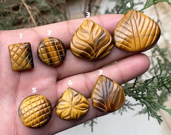 Tiger Eye Carving Gemstone, Tigers Eye Carving, Natural Tiger Eye, Hand Carved Loose Crystal Brown Tiger Eye Pendant, Jewelry Gemstone