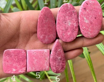 AAA++ Högsta kvalitet Thulit Cabochon, Naturlig Rosa Thulit Cabochon, Lös Ädelsten För Smyckestillverkning