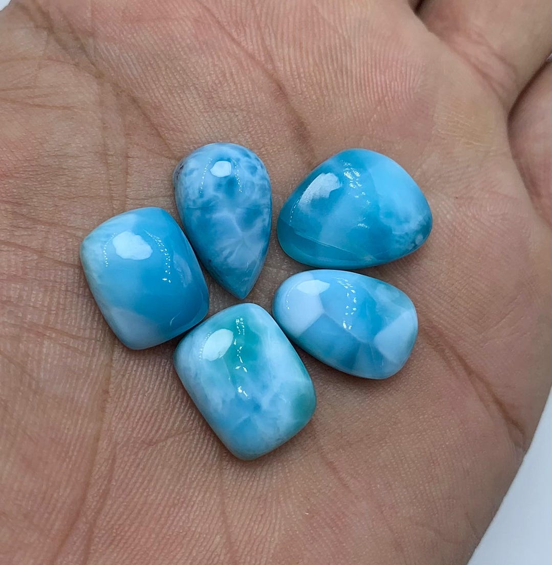 Cabochon Larimar Naturel – République Dominicaine – Bleu Ciel – 8 Grammes – Pièce Unique #LC133