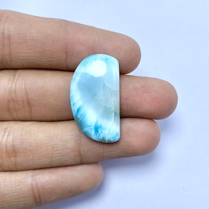 Natürlicher Larimar Cabochon loser Edelstein, AAA-Qualitäts-Mix-Form-Stein, flache Rückseite Larimar Cabochon für die Herstellung von Schmuck Großhandel Edelstein 28x15x4 MM 4.10 GM