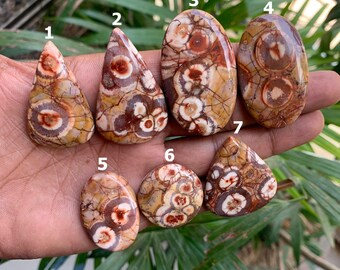 Naturlig australisk bildjaspis cabochon ädelsten, högsta kvalitet australisk jaspis cabochon, lös ädelsten, platt baksida ädelsten, för smycken