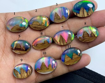 Monarch Opal Cabochon, Flerfärgad Opal Doublet, Smyckestillverkning