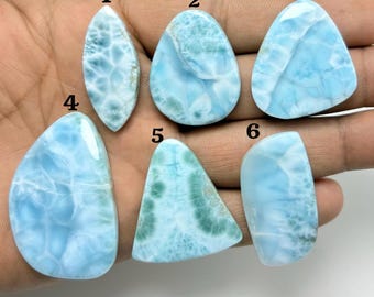 Top Quality Natural Larimar Gemstone Cabochon, Dominican Loose Gemstone Cabochon For Jewelry