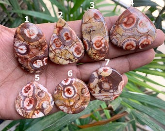 Australiensk bild Jaspis Cabochon Ädelsten, Naturlig australisk Jaspis Cabochon, Lös Ädelsten, Platt Baksida Ädelsten, Tillverkning För Smycken
