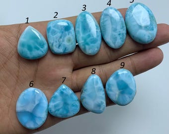 Top Quality Larimar Cabochon, Natural Blue Larimar, Loose Gemstone Larimar Cabs, Dominican Republic Gemstone Sky Blue Larimar For Ring