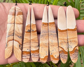 Storbildsjaspis ädelstens-cabochon, naturlig bildsjaspis-cabochon, slät cabochon, lös ädelsten, blandad bildsjaspis