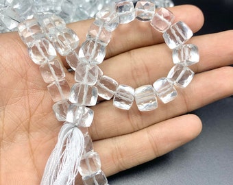 Schöne weiße Kristall Quartz Cut Perlen Strang, Quarz Box Form Perlen, Box Form Perlen Strang, Perlen Strang, Box Edelstein Perlen Lieferungen