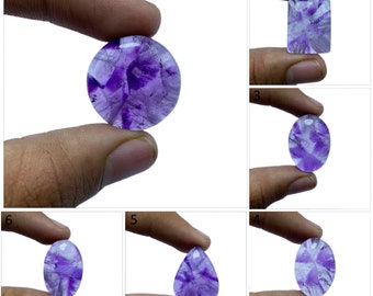Ametista Trapiche naturale cabochon, pietra preziosa sciolta viola lucidata