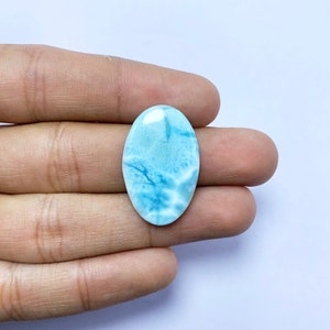 Natürlicher Larimar Cabochon loser Edelstein, AAA-Qualitäts-Mix-Form-Stein, flache Rückseite Larimar Cabochon für die Herstellung von Schmuck Großhandel Edelstein 27x18x4 MM 3.45 GM