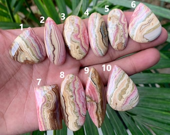 Natural Pink Rhodochrosite Cabochon Gemstone, Mix Shape Flat Back Cabochon Gemstone, Rhodochrosite Loose Gemstone, Use for Making Jewelry