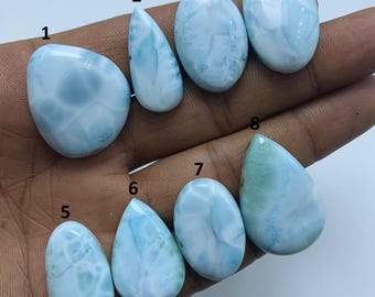 Cabochão de larimar dominicano, gema azul, para confecção de joias, formato variado