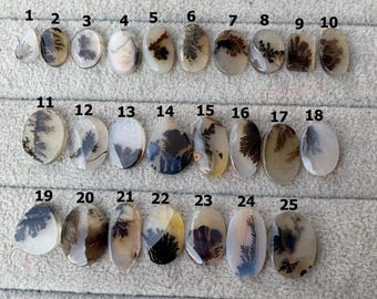 Naturlig trädagat cabochon, blandad form naturskön agat ädelsten, lös trädagat cabochon, naturlig shazar agat cabochon, till smycken