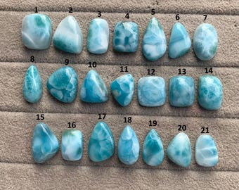 AAA+ Top Quality Larimar Cabochon Gemstone, Loose Gemstone, Mix Shape, Natural Blue Color Larimar Cabochon, Dominican Republic Larimar