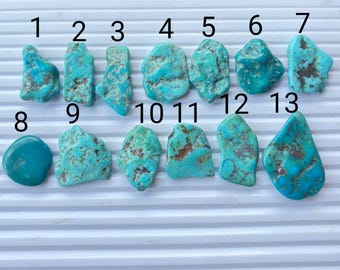 Raw Arizona Turquoise Slice Stones, Natural Raw Turquoise, Loose Rough Turquoise Gemstones, Beautiful Slices for Making Jewelry
