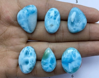 Cabochon Larimar de qualité supérieure, incroyable cabochon Larimar bleu, Larimar de République dominicaine, cabochons de pierres précieuses Larimar Fabrication de bijoux