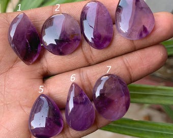 Cabochon di ametista trapezio naturale, gemma viola lucidata
