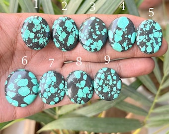 Natural Tibetan Turquoise Gemstone, Oval Shape Tibetan Turquoise Smooth Gemstone, For Making Jewelry Jewelry