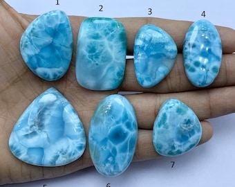 Pietra preziosa cabochon larimar di colore blu, AAA+++ Cabochon larimar grande di alta qualità, pietra preziosa sciolta Larimar della Repubblica Dominicana, uso per gioielli