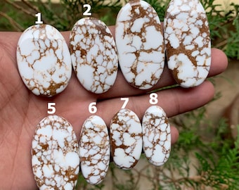 Naturlig vild hästjaspis cabochon ädelsten, vild hästjaspis stor oval form cabochon, lös ädelsten, platt baksida ädelsten, smyckestillverkning
