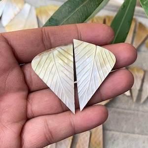 Mother of Pearl Pair Gemstone Awesome Mother of Pearl Carving Pair Gemstone, Mother of Pearl Shell Carving Cabochon For Jewelry Making Stone