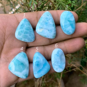 Amazing Top Quality Larimar Cabochon Gemstone, Natural Blue Larimar Cabochon, Flat Back Cabochon, Dominican Republic Gemstone Making Jewelry