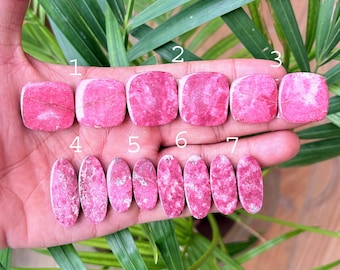 AAA++ Rosa Thulit Cabochon av högsta kvalitet, Naturlig Rosa Thulit Cabochon Par, Platt Baksida Cabochon Par För Smyckestillverkning
