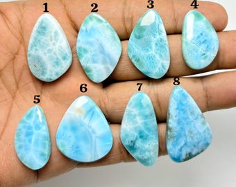 Amazing Larimar Top Quality Loose Gemstone, Natural Blue Larimar Cabochon, Unique Larimar Flat Back Cabochon, Dominican Republic Gemston