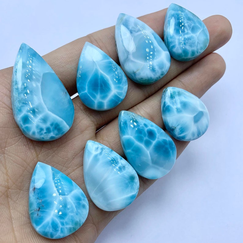 AAA Top Quality Cabochon, Beautiful Larimar Cabochon Big Larimar Cabochon Blue Larimar Gemstone, Dominican Republic Larimar Loose Gemstone zdjęcie 2